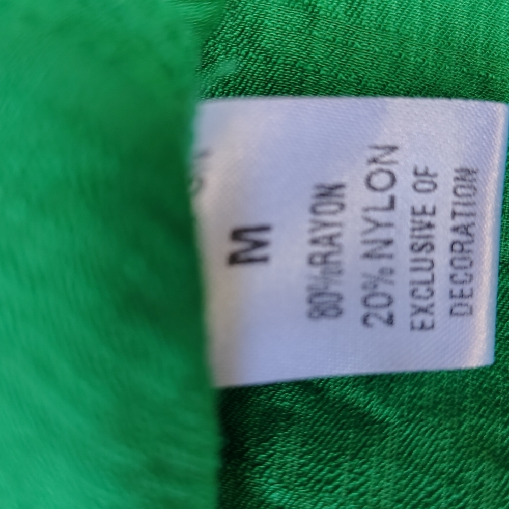 NEW THML Anthropologie Embroidered Puff Sleeve Green Top M - Picture 6 of 7